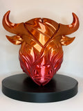Stierkopf Dekofigur 12 cm – 3D-gedruckt – Rot Gold