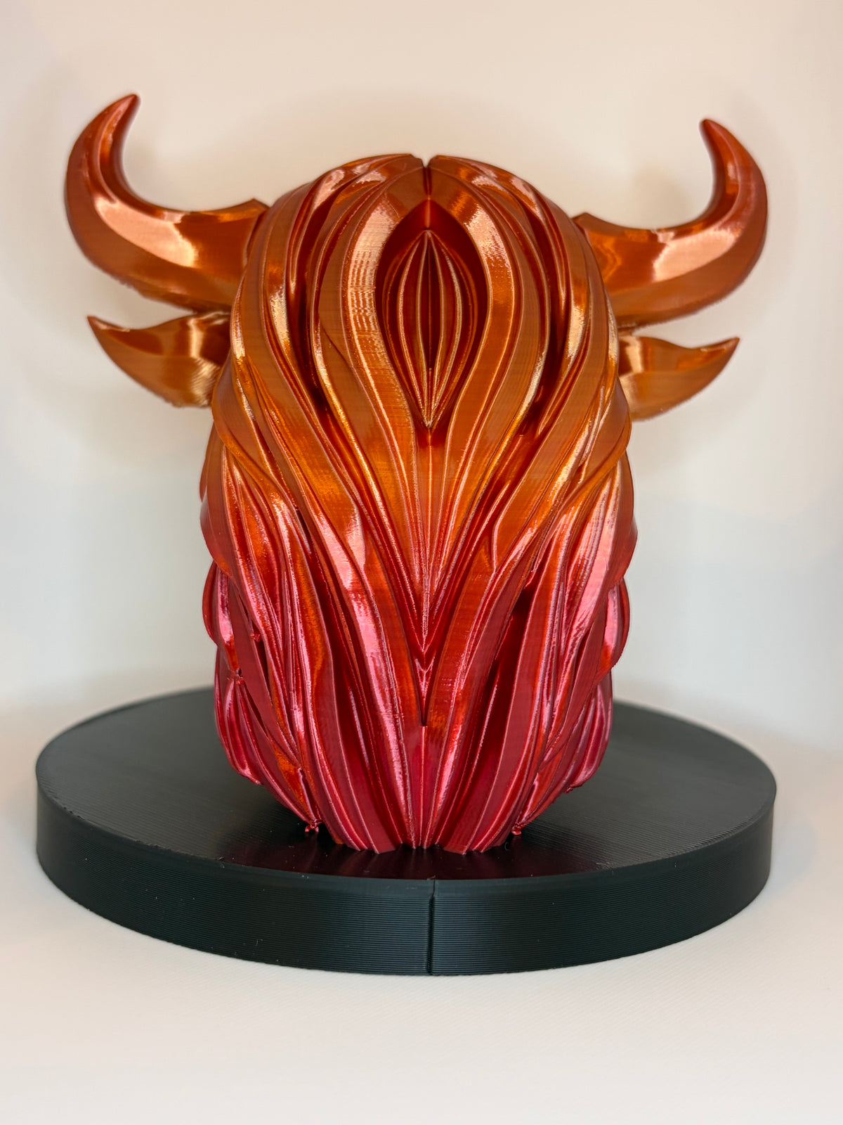 Stierkopf Dekofigur 12 cm – 3D-gedruckt – Rot Gold