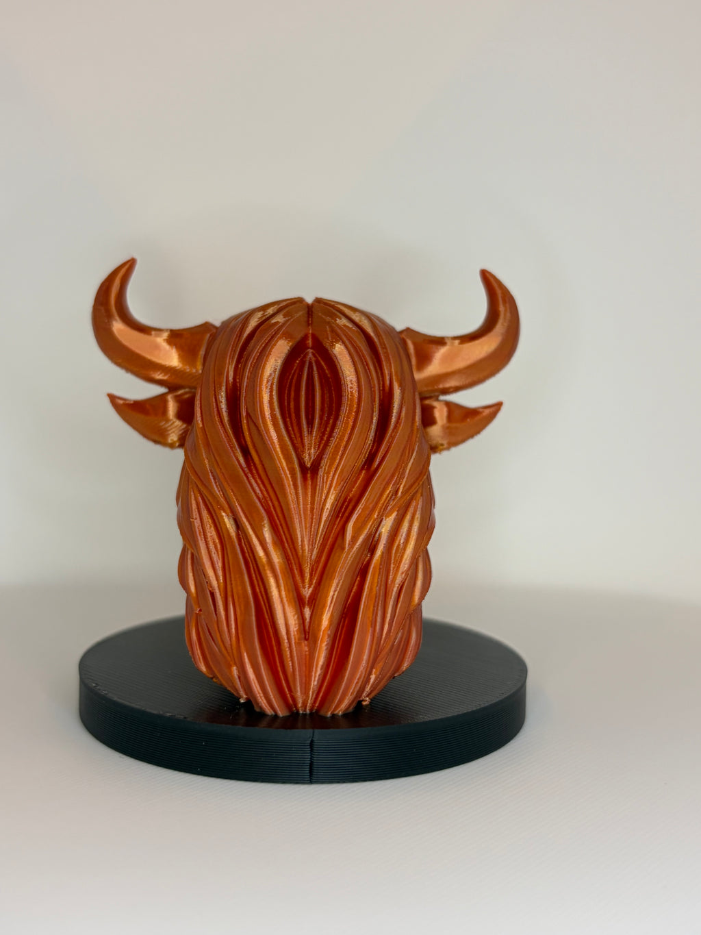 Stierkopf Dekofigur 6 cm – 3D-gedruckt – Rot Gold