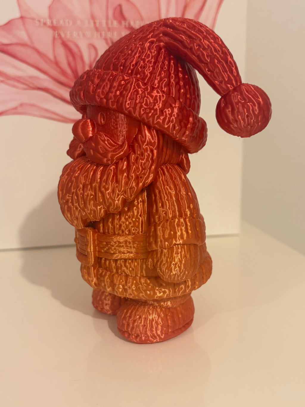 Weihnachtsmann in Strickoptik 15 cm – Rot Gold