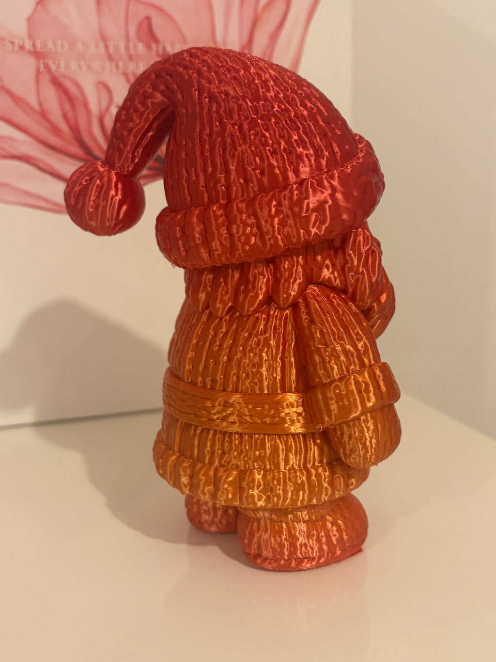 Weihnachtsmann in Strickoptik 15 cm – Rot Gold