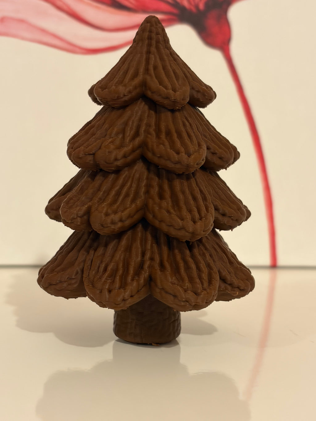 Tannenbaum in Strickoptik 10 cm – 3D-gedruckte Weihnachtsdeko – Braun