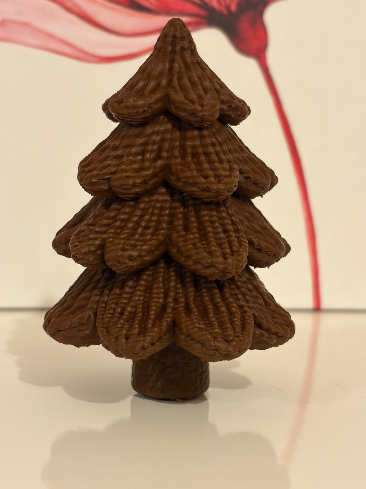 Tannenbaum in Strickoptik 10 cm – 3D-gedruckte Weihnachtsdeko – Braun